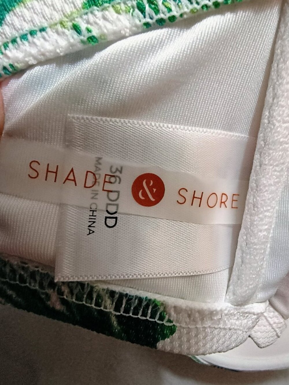 ECU Shade & Shore 36DD White & Green Tropical Floral Underwire Knot Bikini Top - Picture 3 of 4